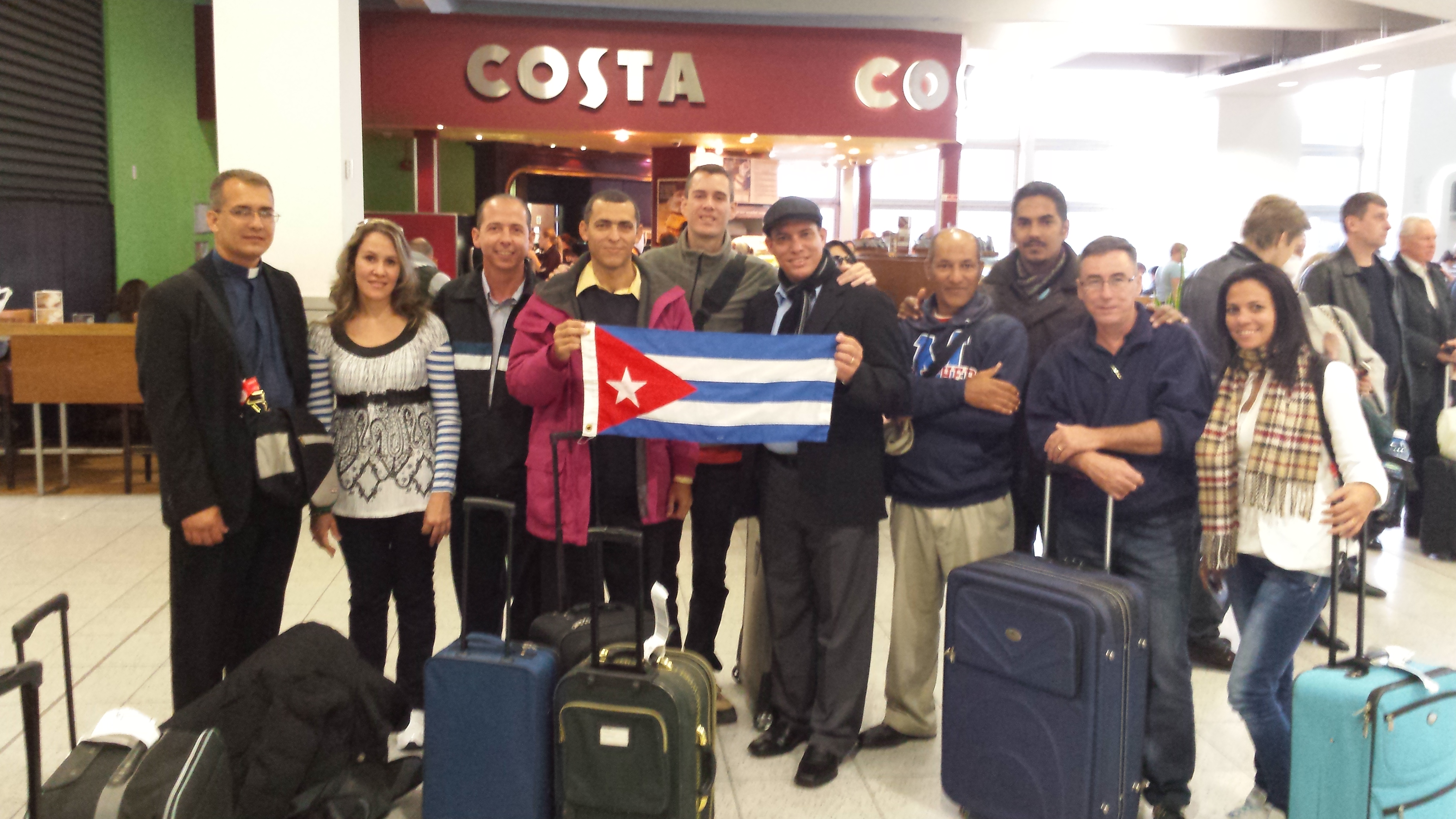The Cubans arrive in the UK to begin their Hebrew training